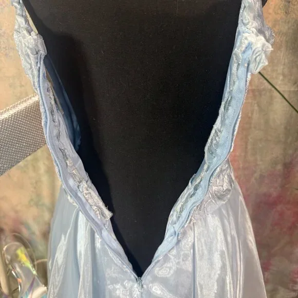 VTG📌 Aspeed Iridescent Organza 90s Fitted Corset-Style Bodice Prom Formal Gown - Picture 10 of 16